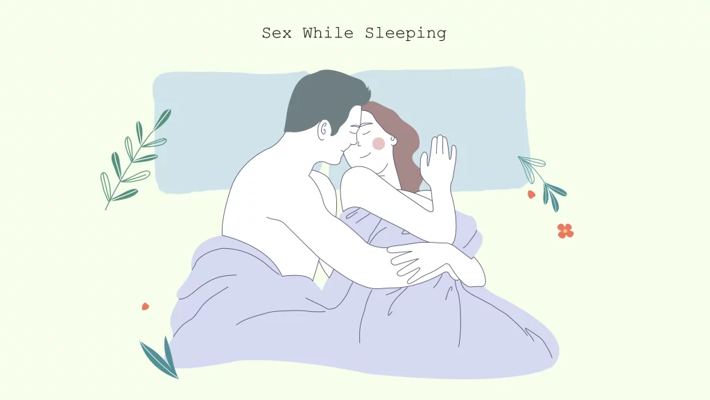 illustration of man & women doing sex while sleeping